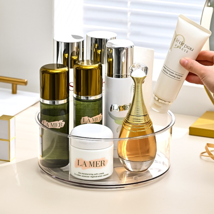 Suport Rotativ pentru Condimente, , Multifunctional, Rotund, 360 de Grade, pentru Bucatarie, Plastic, 30.5x30.5x10 cm, Transparent [3]