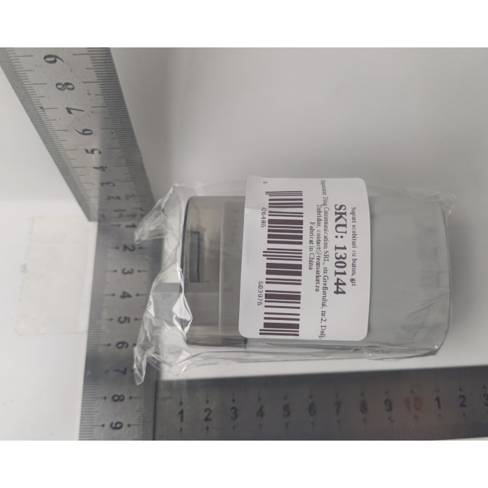 Suport Scobitori, , Automat, cu Buton si Capac, din PP, 9.5x6 cm, Gri [6]