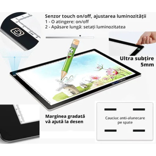 tableta grafica arhitectura tableta grafica cu panou led pentru transcriere desene animate panou led pentru transcriere desene faine Panou luminos pentru tanscriere desene tableta grafica usb [4]