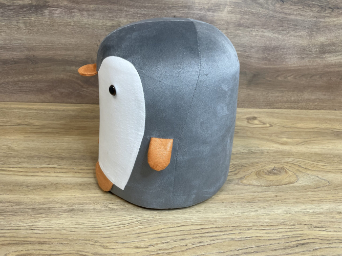 Taburet pentru copii, 28x25cm, maxim 50kg, model pinguin gri [9]