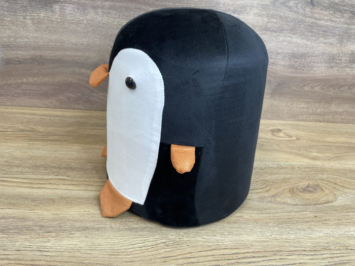 Taburet pentru copii, 28x25cm, maxim 50kg, model pinguin negru [6]