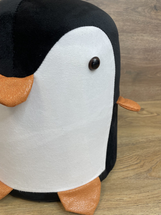 Taburet pentru copii, 28x25cm, maxim 50kg, model pinguin negru [4]