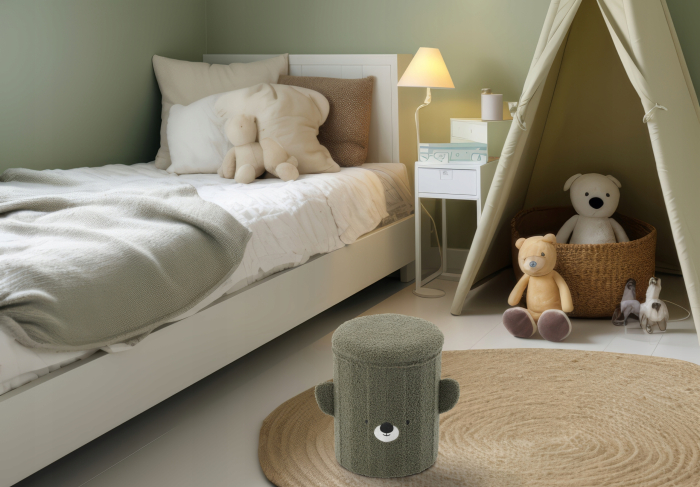 Taburet pentru copii, pliabil cu spatiu depozitare, 80kg, 28×34 cm, verde [3]