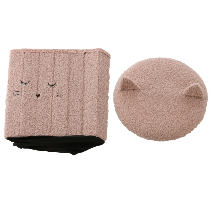 Taburet pentru copii, pliabil cu spatiu depozitare, 80kg, 28x34 cm, roz [6]