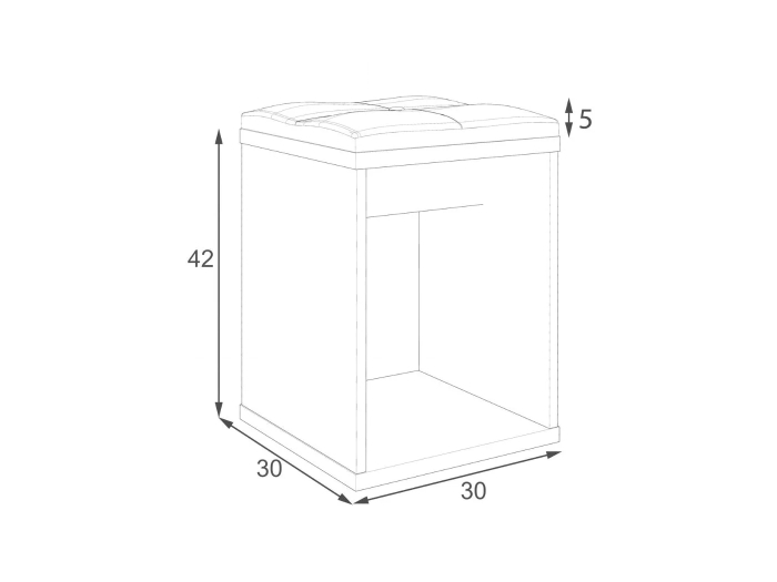 Taburet pentru masuta de toaleta cu sezut confortabil, 30x30x42 cm, negru [5]