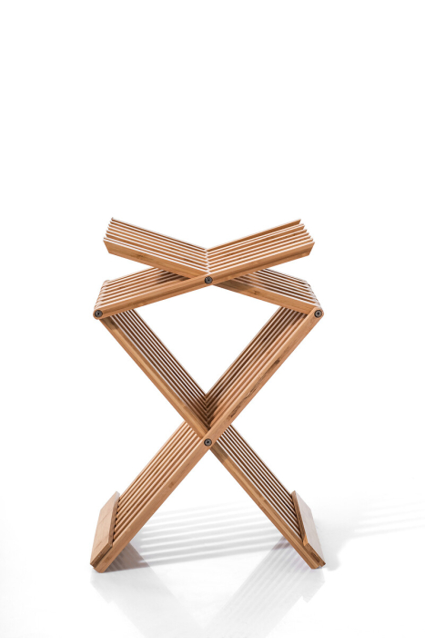 Taburet pliabil 5Five din bambus, 40x32x45 cm, maro caramel [8]