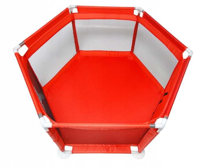 Tarc loc de joaca pentru copii sau bebe, material textil, rosu, 130x60cm [5]