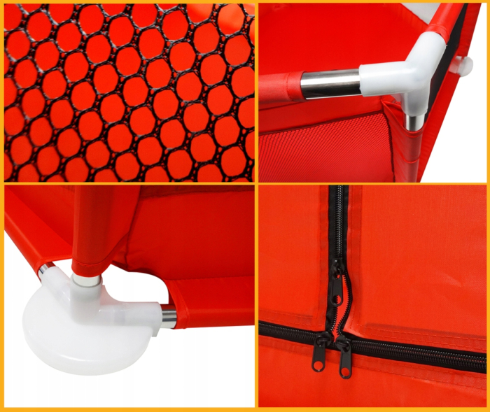 Tarc loc de joaca pentru copii sau bebe, material textil, rosu, 130x60cm [2]