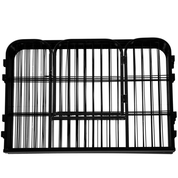 Tarc pentru animale de companie, din fier, forma configurabila, cu usa de acces, 3XL, 165x80x60cm, negru [15]