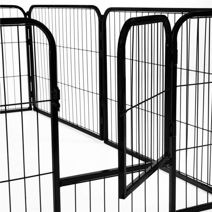 Tarc pentru animale de companie, din fier, forma configurabila, cu usa de acces, 3XL, 165x80x60cm, negru [16]