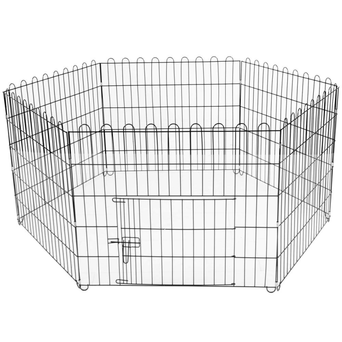 Tarc pentru animale de companie, din fier, forma configurabila, cu usa de acces, 3XL, 165x85x73cm, negru [4]