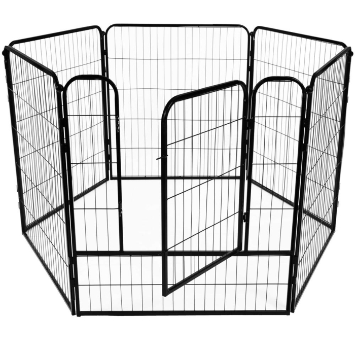 Tarc pentru animale de companie, din fier, forma configurabila, cu usa de acces, 4XL, 184x100x93cm, negru [18]