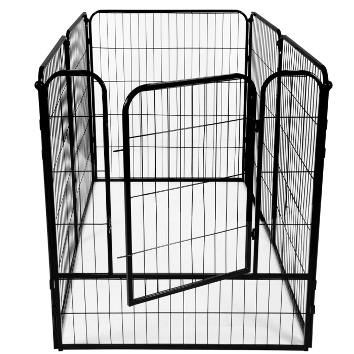 Tarc pentru animale de companie, din fier, forma configurabila, cu usa de acces, 4XL, 184x100x93cm, negru [16]