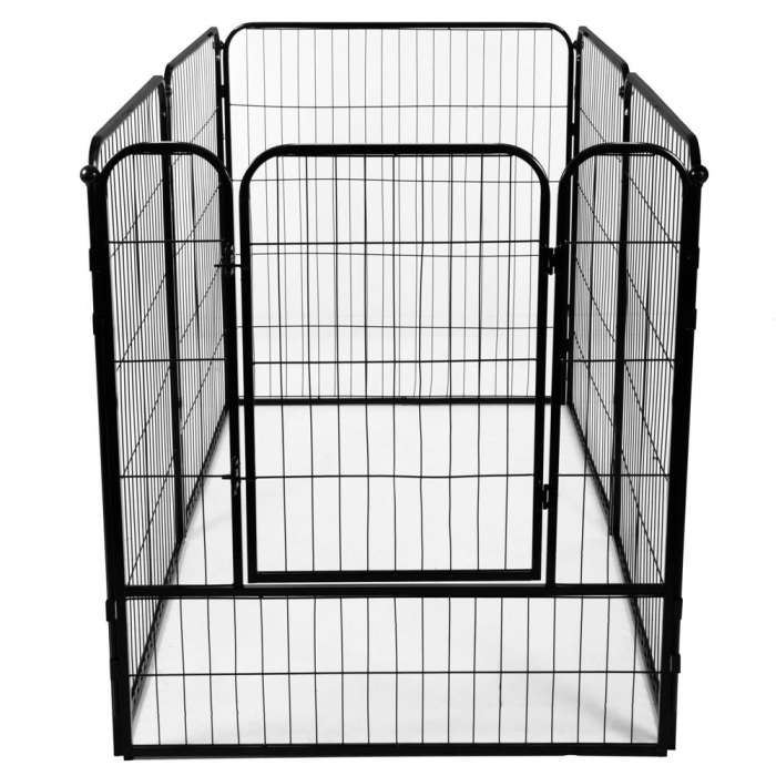 Tarc pentru animale de companie, din fier, forma configurabila, cu usa de acces, 4XL, 184x100x93cm, negru [15]