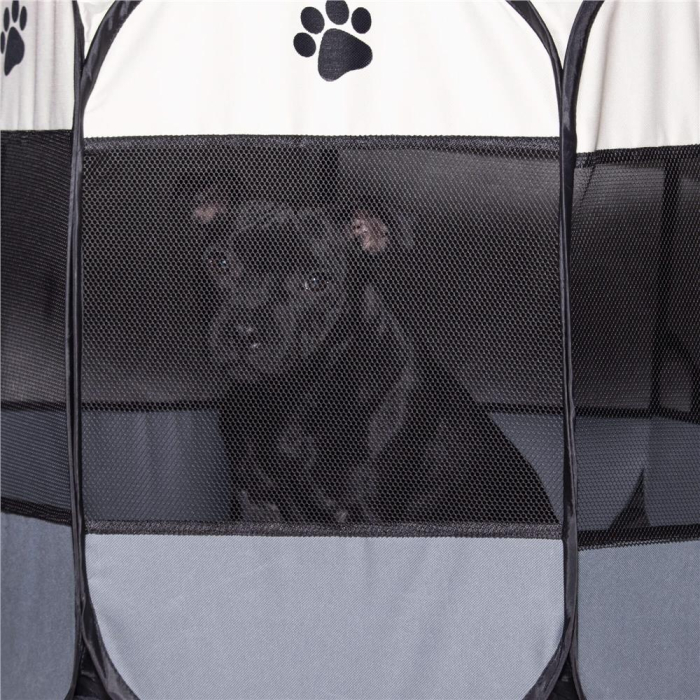 Tarc pliabil pentru animale de companie, diametru 91cm, gri crem [4]