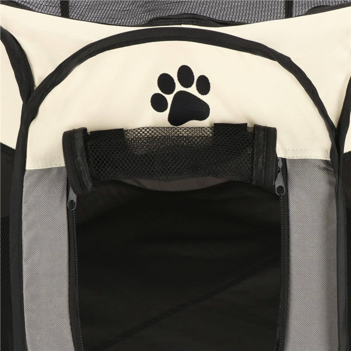 Tarc pliabil pentru animale de companie, diametru 91cm, gri crem [12]