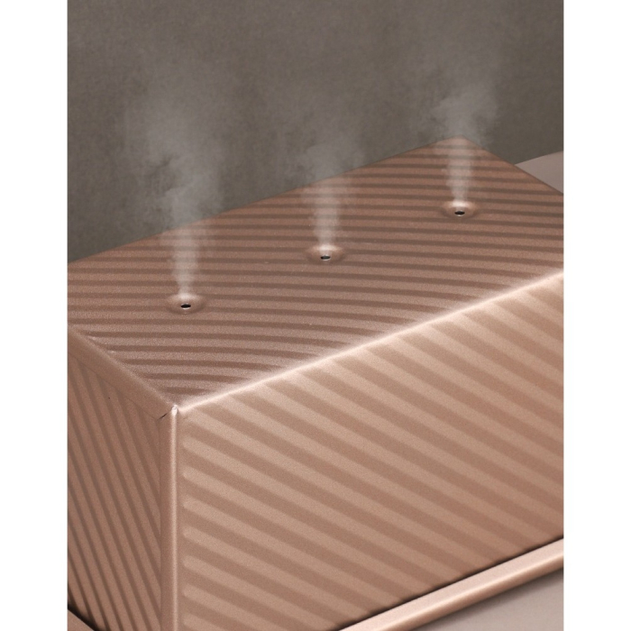 Tava pentru Paine, , din Otel Carbon, 450 g, cu Capac, Antiaderenta, 21 x 11 x 11.5 cm, Roz Auriu [3]