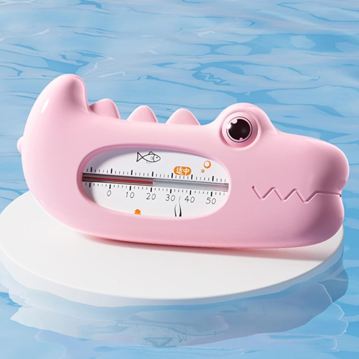 Termometru pentru Baie, , Plutitor, Rezistent la apa, Multifunctional, Model Crocodil, 2.7x6.5x3.7 cm, Roz [2]