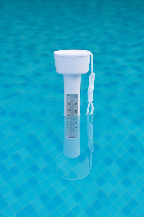 Termometru plutitor pentru piscina, cu snur de prindere si scala dubla, 18,5 cm, alb [4]