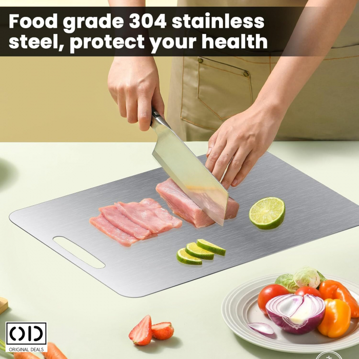 Tocator din Inox Tocator pentru Carne Legume Fructe Tocator Profesional Tocator de Bucatarie Profesional Tocator Antimicrobian Tocator Premium din Inox Tocator Metalic  Tocator din Otel [20]