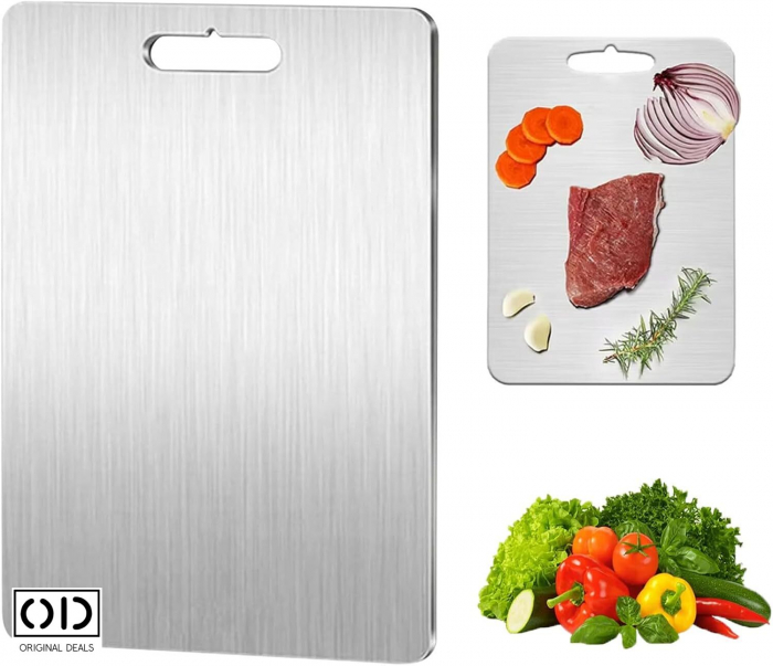 Tocator din Inox Tocator pentru Carne Legume Fructe Tocator Profesional Tocator de Bucatarie Profesional Tocator Antimicrobian Tocator Premium din Inox Tocator Metalic  Tocator din Otel [14]