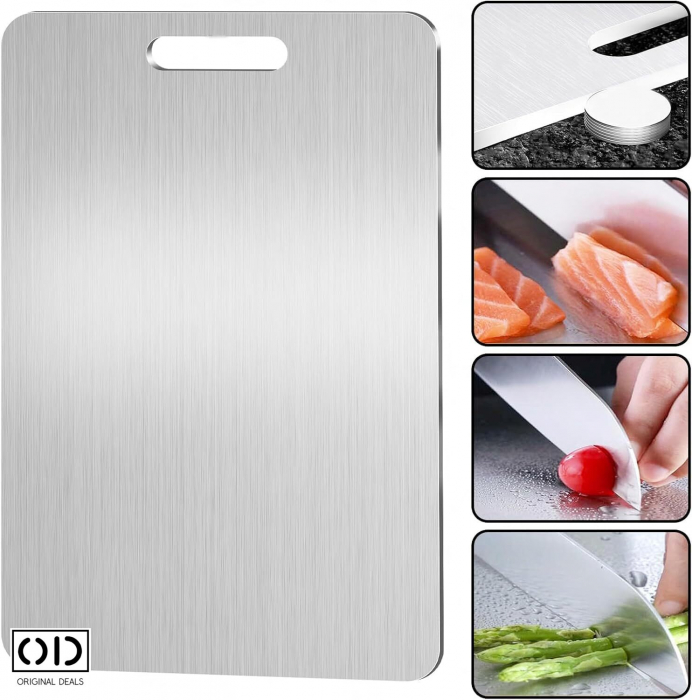 Tocator din Inox Tocator pentru Carne Legume Fructe Tocator Profesional Tocator de Bucatarie Profesional Tocator Antimicrobian Tocator Premium din Inox Tocator Metalic  Tocator din Otel [9]