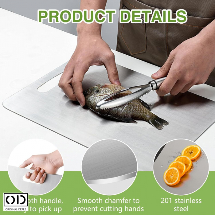 Tocator din Inox Tocator pentru Carne Legume Fructe Tocator Profesional Tocator de Bucatarie Profesional Tocator Antimicrobian Tocator Premium din Inox Tocator Metalic  Tocator din Otel [19]