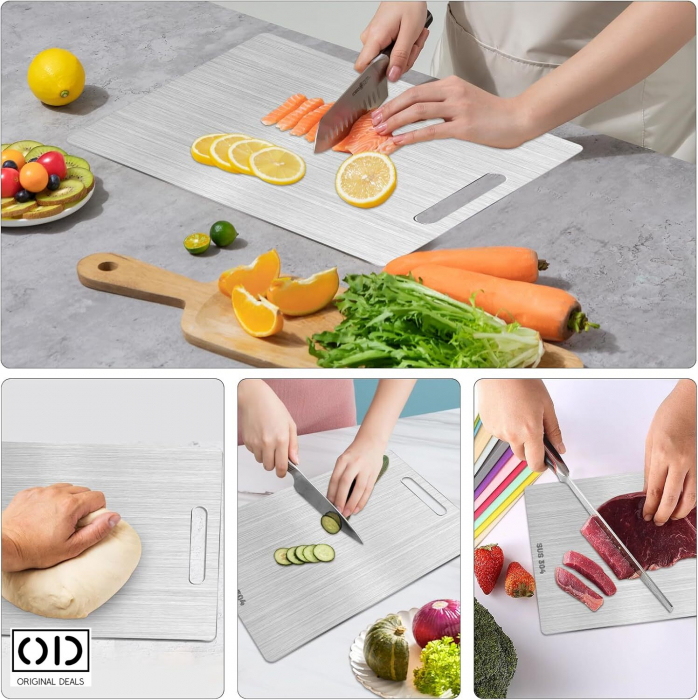Tocator din Inox Tocator pentru Carne Legume Fructe Tocator Profesional Tocator de Bucatarie Profesional Tocator Antimicrobian Tocator Premium din Inox Tocator Metalic  Tocator din Otel [6]