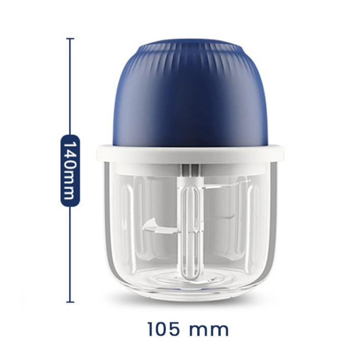 Tocator Electric pentru Bucatarie, , Model Presa Electrica pentru Legume Fructe Carne Umpluturi Sosuri, Otel Inoxidabil, 14 x 10.5 x 10.5 cm, 350 ml, Albastru Inchis [5]