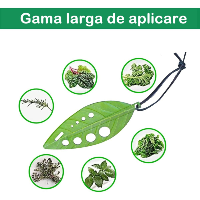 Tocator manual pentru ierburi , instrument de curatat frunze, tocator, margini ascutie, 9 gauri de diferite dimensiuni, multifunctional, material otel inoxidabil, rezistent la rugina, 14 x 5.5 cm, verde [7]