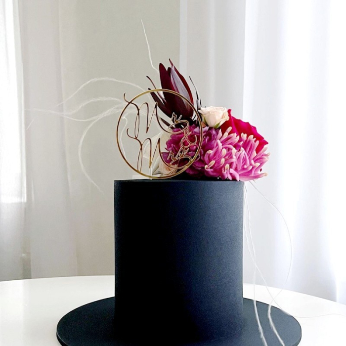 Topper Tort, , Model 2 Mr&Mrs, din Plastic, Auriu [2]