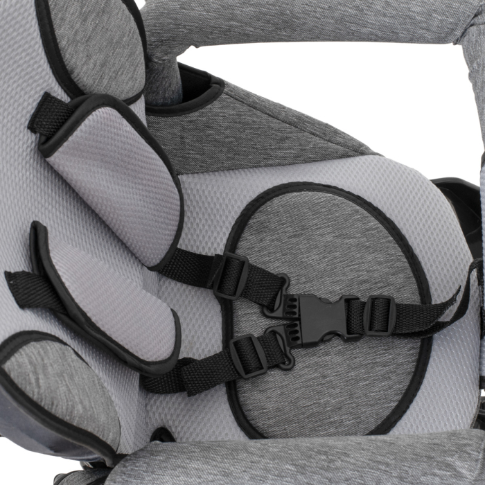 Tricicleta 3in1 105x52x94 cm, sezut rotativ 360°, roti fara aer, copertina reglabila, gri [23]