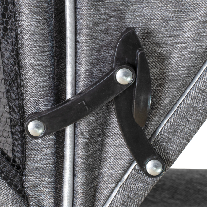 Tricicleta 3in1 105x52x94 cm, sezut rotativ 360°, roti fara aer, copertina reglabila, gri [12]