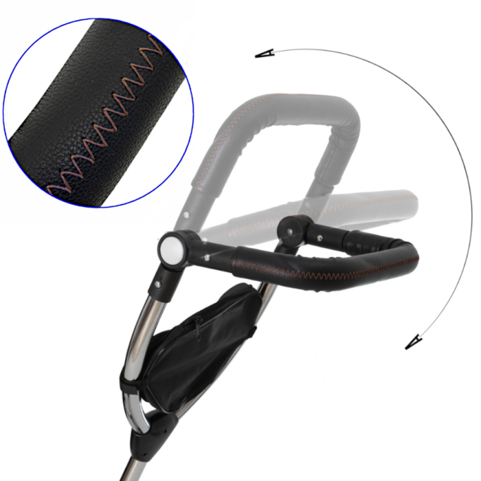 Tricicleta 3in1 105x52x94 cm, sezut rotativ 360°, roti fara aer, copertina reglabila, gri [2]