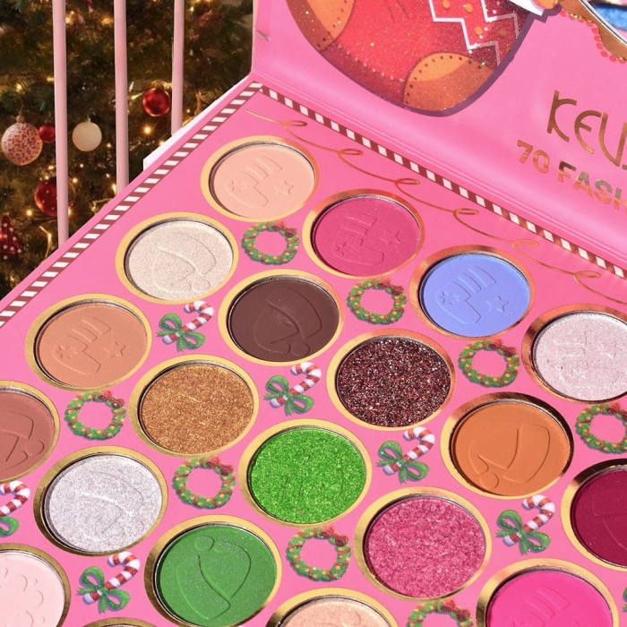 Trusa de Machiaj, KEVIN & COCO, Snowy Christmas, 70 culori, 22.5 x 17 x 2 cm, Multicolor [5]