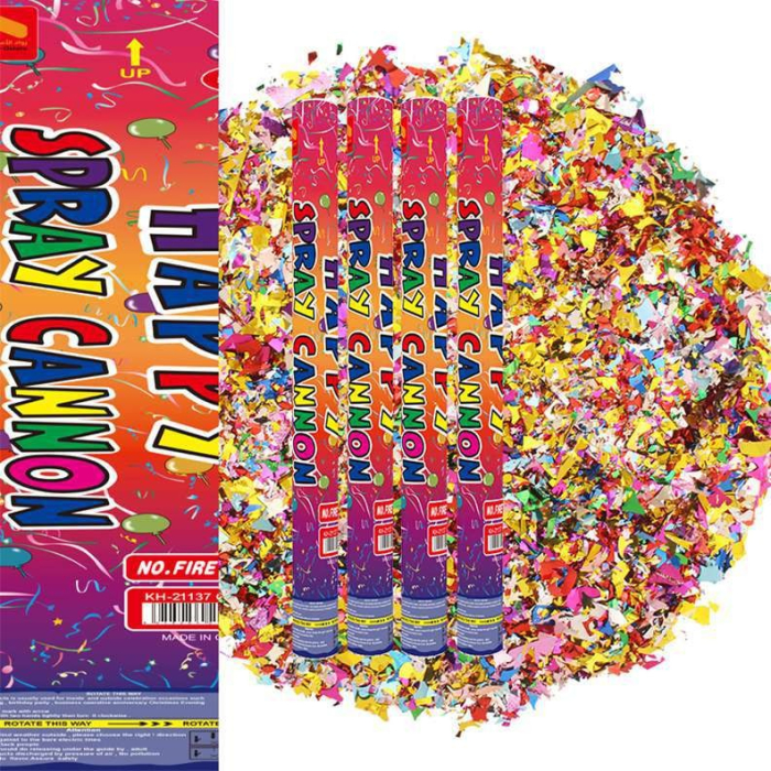 Tub de Confetti, , Clasic, 80x5 cm, Confetii Asortate din Plastic, Eliberare prin Rasucire, Multicolor [5]