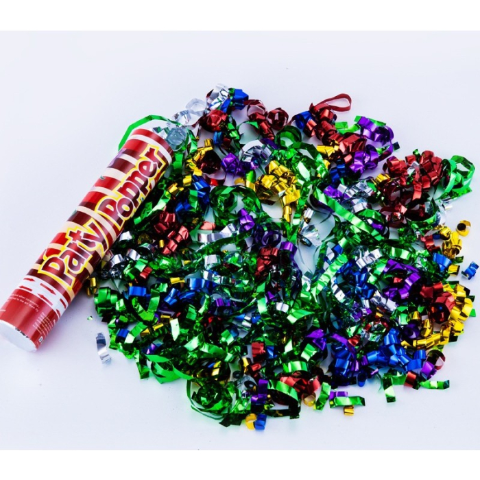 Tub de Confetti, , Party Popper, 20x5 cm, Confetii Panglici din Plastic, Multicolor [3]