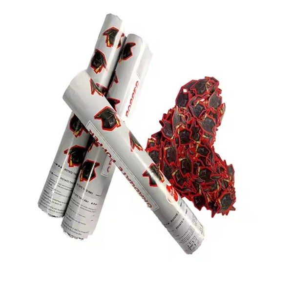 Tun Confetti, , Model Petrecere Absolvire Palarii, 40 cm, Ambalaj din Carton, Eliberare prin Rasucire, Negru [2]