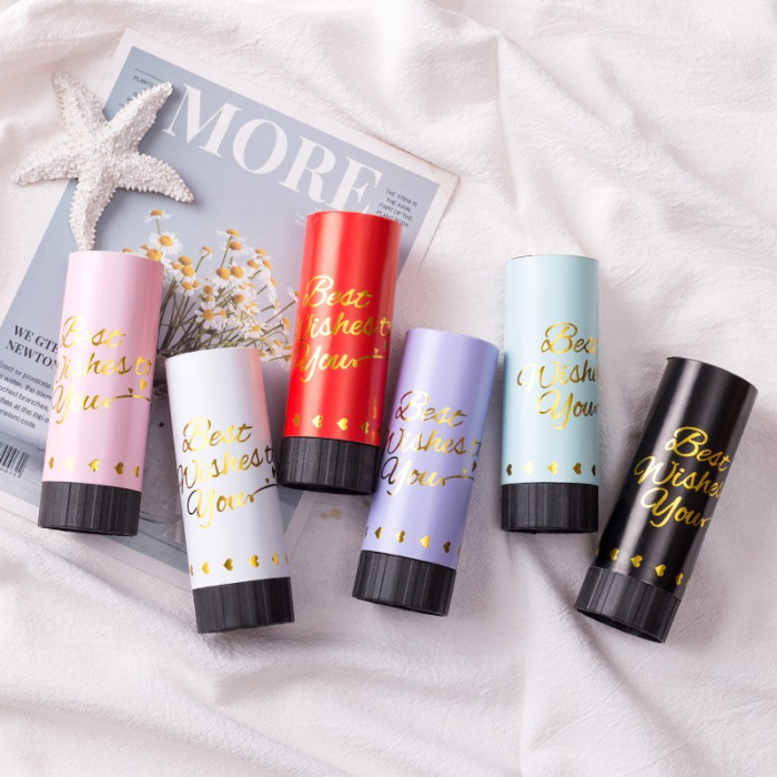 Tun de Confetti, , Best Wishes 11 x 4 cm, Model Buline din Hartie si Folie, Alb [5]