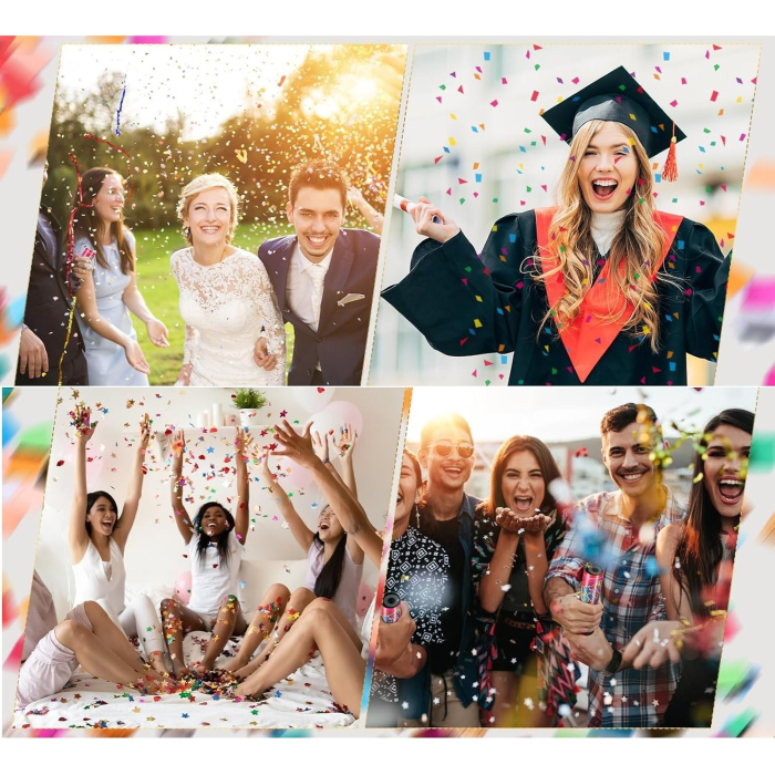 Tun de Confetti, , Party Popper 15 cm, Model Panglici din Folie, Multicolor [5]