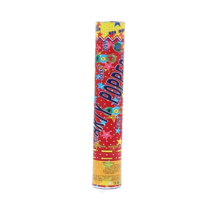 Tun de Confetti, , Party Popper, 60x5 cm, Model Stelute, Inimioare, Paiete, Lucioase, 3 cm Diametru, Multicolor [9]