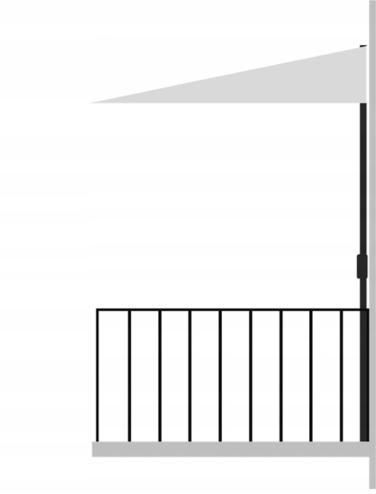 Umbrela balcon 270x250 cm, montaj pe perete, cu manivela si husa impermeabila, poliester 180g/mp, rosu [3]