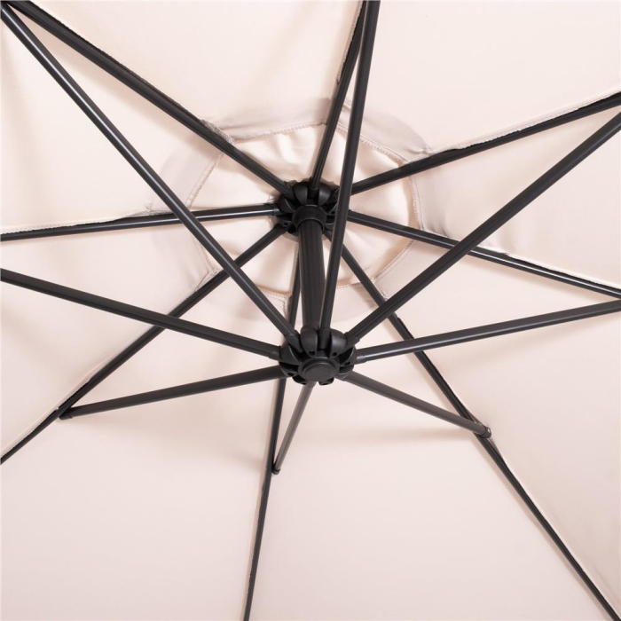 Umbrela de gradina cu brat lateral banana, cu husa, 300cm, bej [9]