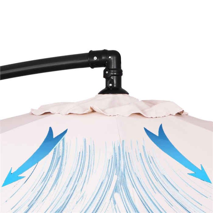 Umbrela de gradina cu brat lateral banana, cu husa, 300cm, bej [19]
