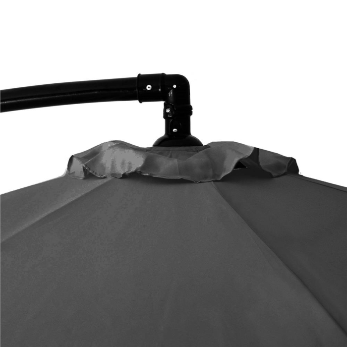 Umbrela de gradina cu brat lateral banana, cu husa, 300cm, gri [35]