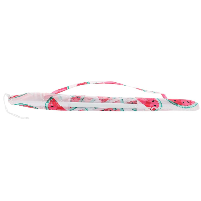 Umbrela de plaja 160 cm cu structura metalica, inclinare reglabila si husa transport, alb si rosu [6]