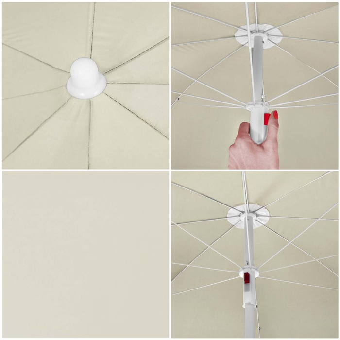 Umbrela de plaja pliabila cu inclinare reglabila, diametru 160 cm, bej [19]