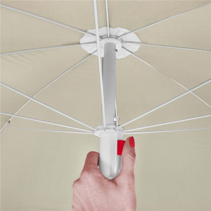 Umbrela de plaja pliabila cu inclinare reglabila, diametru 160 cm, bej [16]