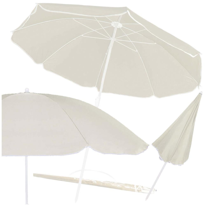 Umbrela de plaja pliabila cu inclinare reglabila, diametru 160 cm, bej [8]