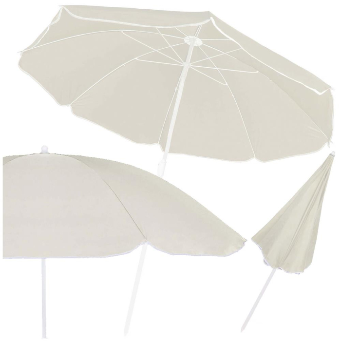Umbrela de plaja pliabila cu inclinare reglabila, diametru 160 cm, bej [5]